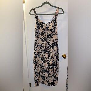 A&F Floral Midi Dress in Black & Cream